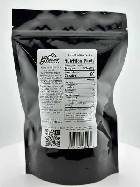 Freeze Dried Raspberries, 1 oz Bag - Glacier Gourmet