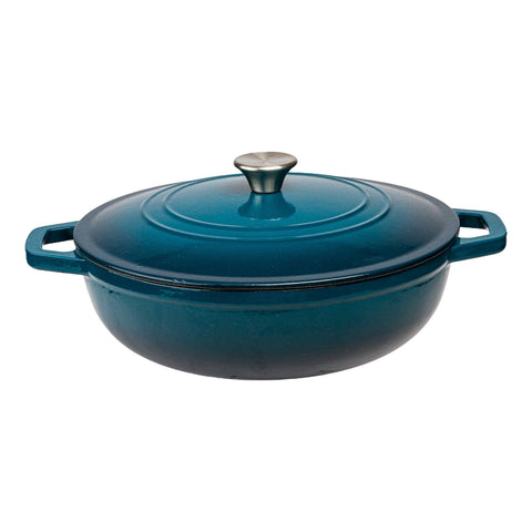 Enameled Cast Iron Dutch Oven: 5 Qt. Teal Blue - Lexi Home