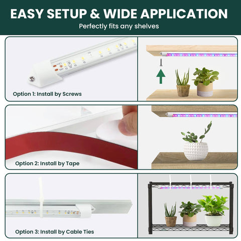 4 Pk LED Grow Light Bars for Seeds & Hydroponics - My City Garden
