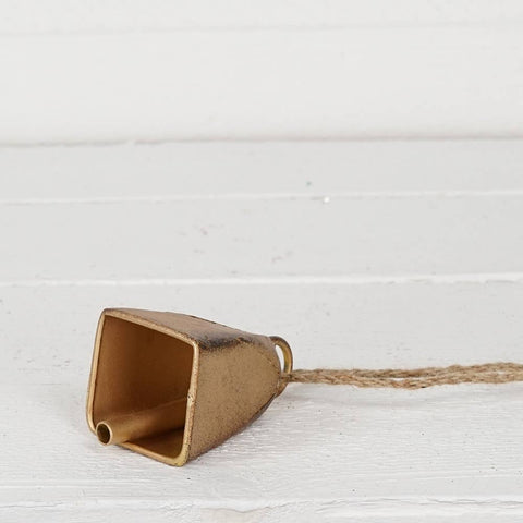 Vintage Gold Cow Bell with Loop - Holiday Depot Inc.