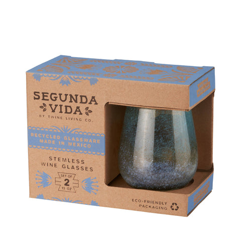 Segunda Vida Playa Bonit Wine Glasses, Set of 2, 13 oz ea - Twine