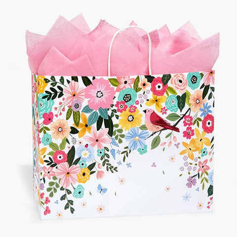 Songbird Blooms Paper Gift Bags, Assorted Sizes - Nashville Wraps