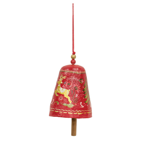 Yuletide Greetings Papier Mache Bell Hanger, 6", Assorted - Col House Designs