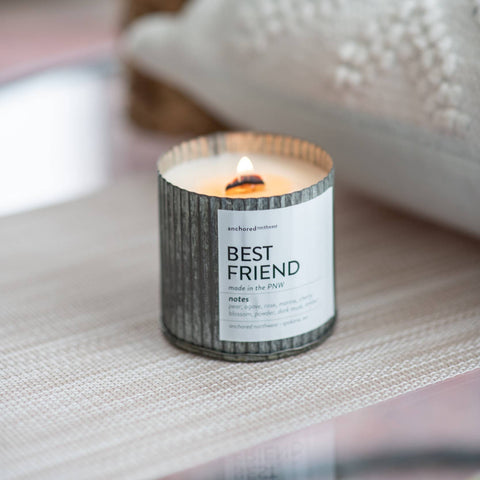 Sea Salt & Orchid Rustic Vintage Farmhouse Wood Wick Candle: 10oz - Anchored Northwest