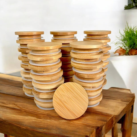 Bamboo Mason Jar Lid, Wide Mouth - Bamboo Switch