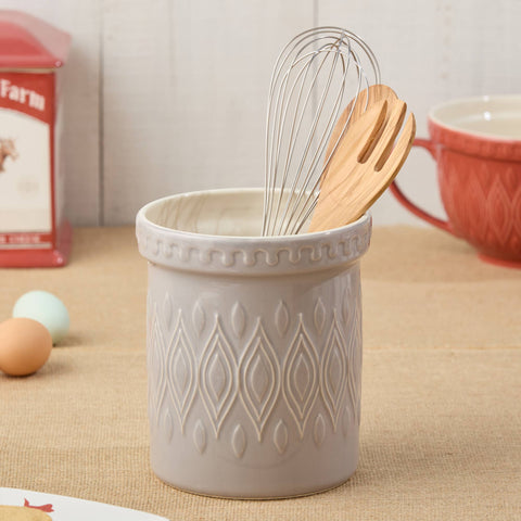 Vintage Farm Stoneware Tool Crock, 6.25" Diam x 7.25" H - Certified International