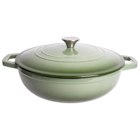 Enameled Cast Iron Dutch Oven: 5 Qt. Green Ombre - Lexi Home