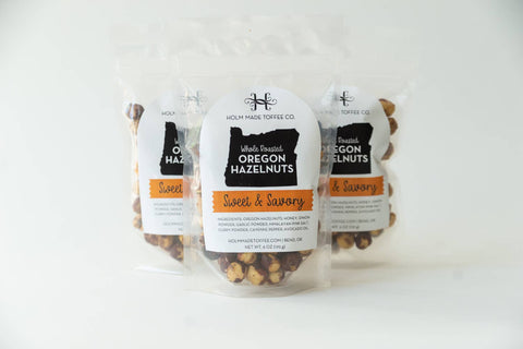 Whole Roasted Oregon Hazelnuts - Sweet and Savory - Holm Made Toffee Co.