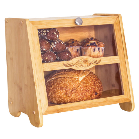 Double-Layer Farmhouse Bread Box - Totally Bamboo