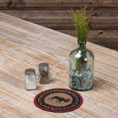 Cumberland Stenciled Moose Jute Trivet, 8 in - VHC Brands