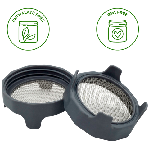 Rust Proof Sprouting Lid with Built-In Stand for Wide Mouth - Mason Jar Lifestyle