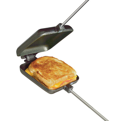 Square Pie Iron, Cast Iron, 28"x4.25"x4.5" - Rome Outdoor Cookware
