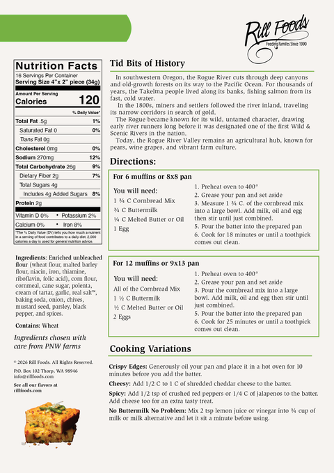 Rogue River Ranch Corn Bread, 18.9 oz - Rill Foods