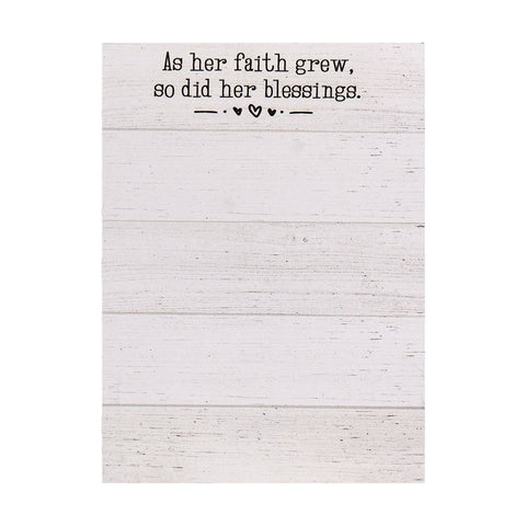 As Her Faith Grew Mini Notepad - Col House Designs