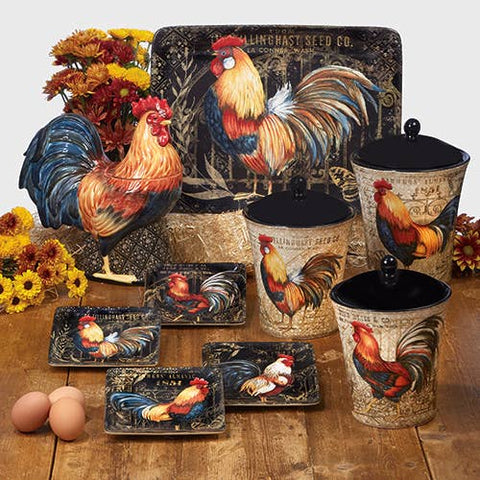 Gilded Rooster 3-D Cookie Jar, 11.25" tall - Certified International