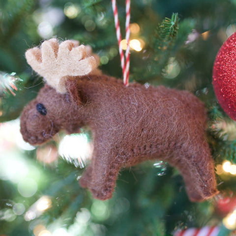 Moose Felt Wool Christmas Ornament - Ornaments 4 Orphans