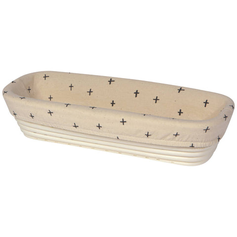 Banneton Cross Cotton Liner Rectangle, 13"x5.5"x2.75" - Now Designs by Danica