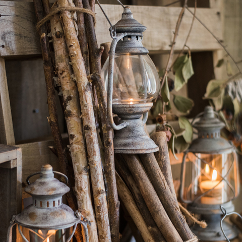 Restoration Candle Holder Backyard Décor Lantern, Style [B] - Rustic Reach