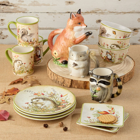 Woodland Critters Fall Rectangular Platter, 14"x10" - Certified International