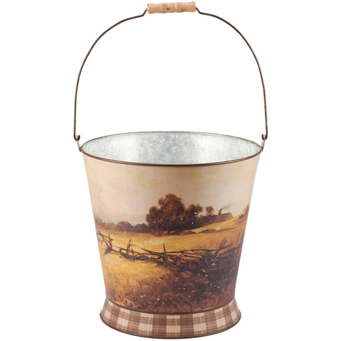 Rural Farmland Bucket, 12" - Primitives by Kathy