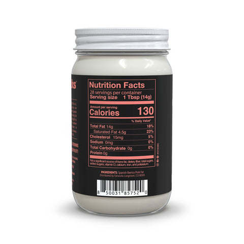 Spanish Iberico Lard Pasture Raised, 14 oz - Fatworks