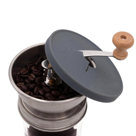Coffee and Spice Grinder Lid for Mason Jars, Wide Mouth - Mason Jar Lifestyle