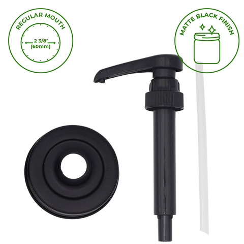 Food Grade Dispenser Pump for Mason Jars: Brushed Satin Lid - Wide mouth - Mason Jar Lifestyle