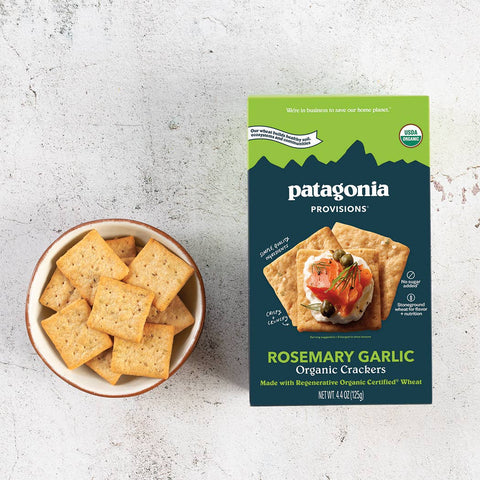 Organic Rosemary Garlic Crackers, 4.4oz box - Patagonia Provisions