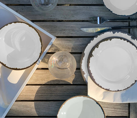 Melamine Dinnerware Set, 12-Piece, Ivory - Fox Run Brands