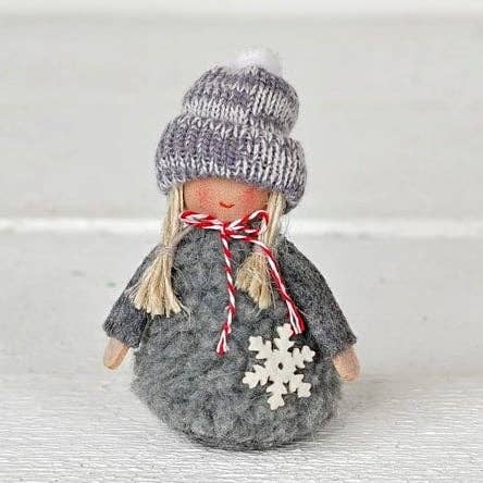 Felt Doll in Gray Wool Outfit - Holiday Depot Inc.