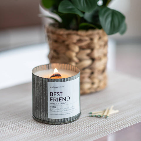 Sunkissed Wood Wick Rustic Vintage Farmhouse Wood Wick Candle: 10oz - Anchored Northwest