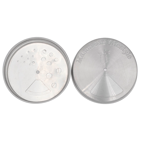 Stainless Steel Spice Lids: Wide Mouth - Pack of 4 - Mason Jar Lifestyle