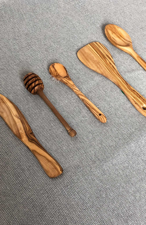 Olive Wood Honey Dipper, 5 in - Scents and Feel