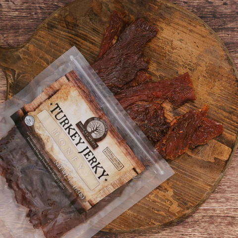 Honey Turkey Jerky- All-Natural, Mild, 4oz - Mahogany Smoked Meats