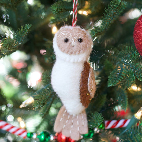 Owl Felt Wool Christmas Ornament - Ornaments 4 Orphans