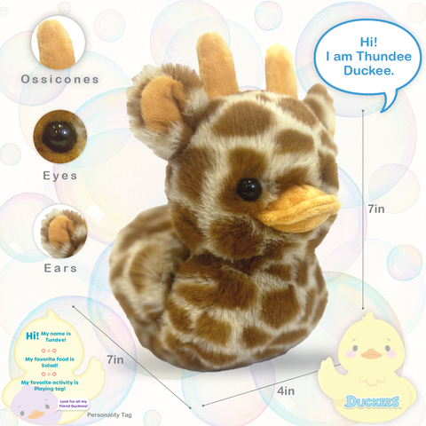 Tundee Duckee Giraffe Plush, 7" - Beverly Hills Teddy Bear Company