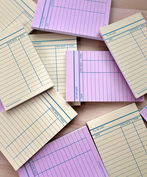 Library Card Notepad - Pink - Marigold Press