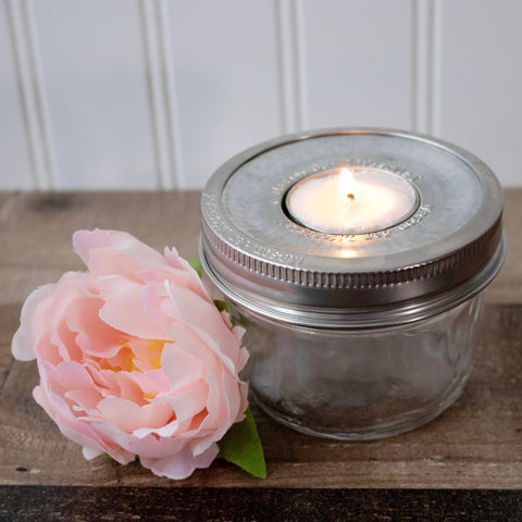 Tea Light Holder Metal Lid Insert for Mason Jars, 6 Pack, Wide mouth - Mason Jar Lifestyle