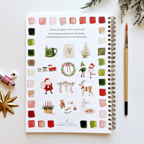 Christmas Watercolor Workbook - Emily Lex Studio