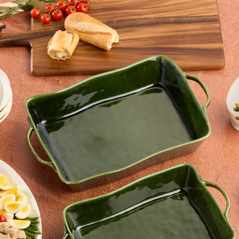 Harvest Fields Large Rectangular Baker 16x10.25x3"