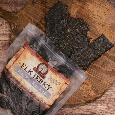 Black Peppered Elk Jerky - All-Natural, 3oz - Mahogany Smoked Meats