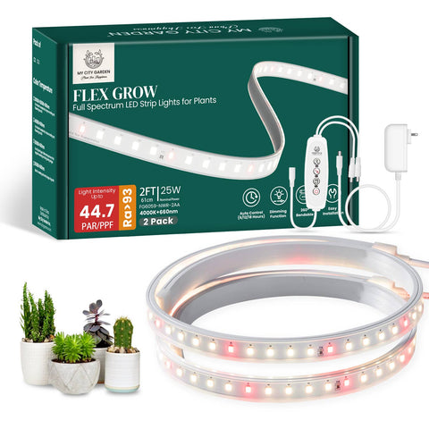 2 Pk FLEX GROW - Silicone Tube LED Grow Light, 4000K - My City Garden