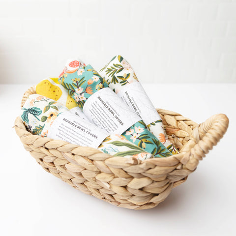 Reusable Dish Cover, 6 in, Lemon Gingham - Wild Clementine Co.