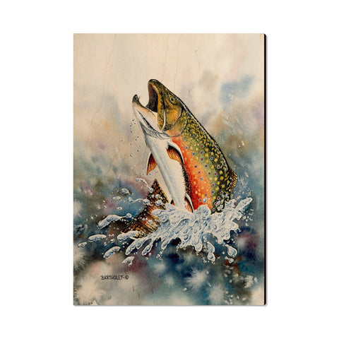 Brook Trout, Wood Classic Edge Postcard - DaydreamHQ