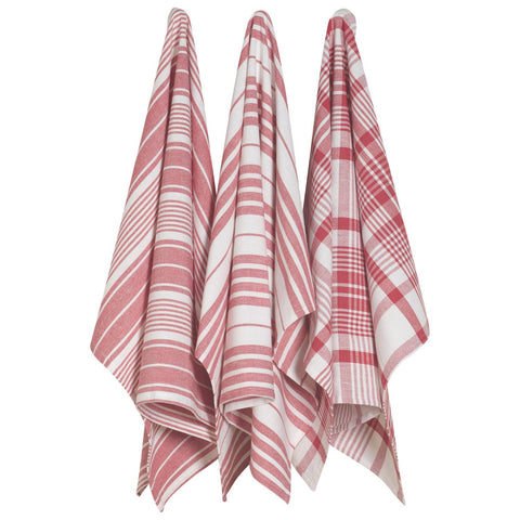 Red Jumbo Cotton Dishtowels, Set of 3, 24"x36" - Now Designs by Danica