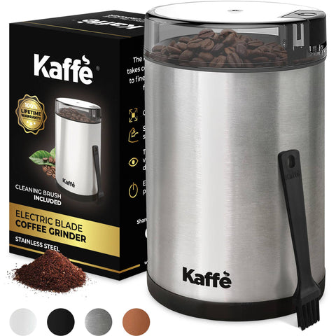 Electric Coffee Grinder w/ Cleaning Brush, 3oz, Stainless Steel - Kaffe