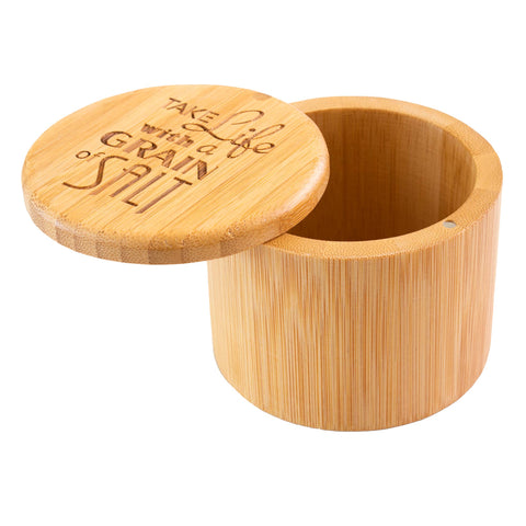 Salt Box: "Take Life with a Grain Of Salt" Engraved - Totally Bamboo