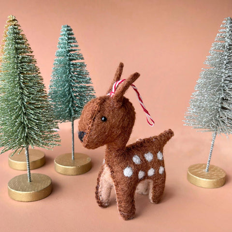 Fawn Deer Felt Wool Christmas Ornament - Ornaments 4 Orphans