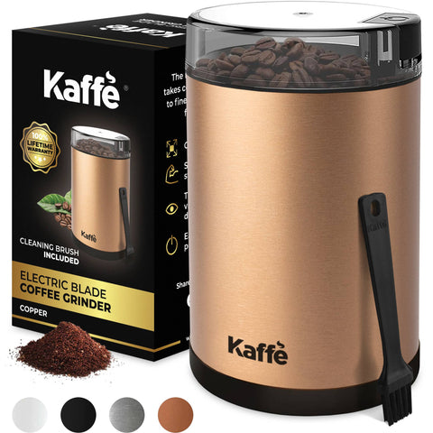 Electric Coffee Grinder w/ Cleaning Brush, 3oz, Copper - Kaffe