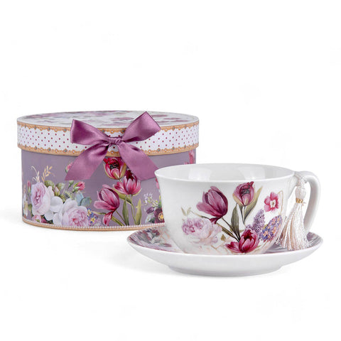 Tulip Tea/Coffee set with Cup and Saucer, in Gift Box